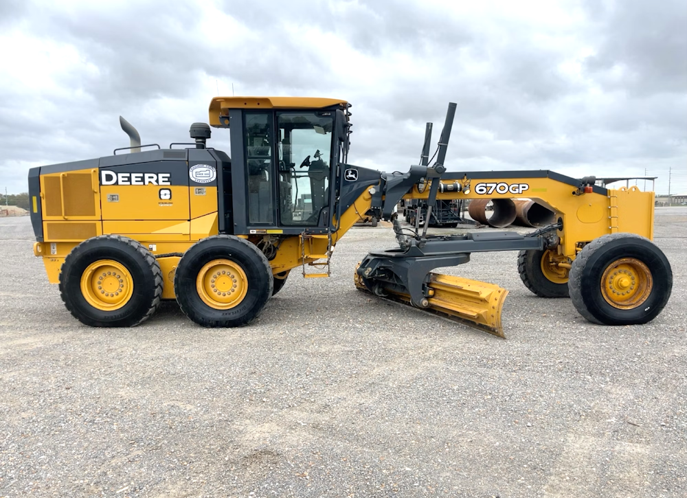 2017 JOHN DEERE 670GP 4WD MOTOR GRADER TRACTOR ROAD 14' MB AC CAB PB - Inventory #35279